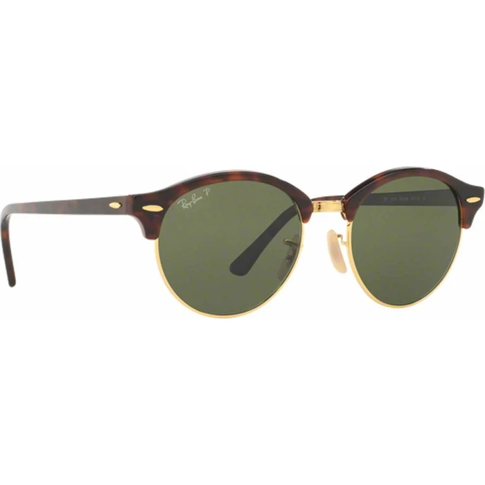 Ray‑Ban Clubround Unisex Γυαλιά Ηλίου RB4246 990/58 – Καφέ ταρταρούγα σκελετός, Πράσινος polarized φακός, Μέγεθος 51/19/145