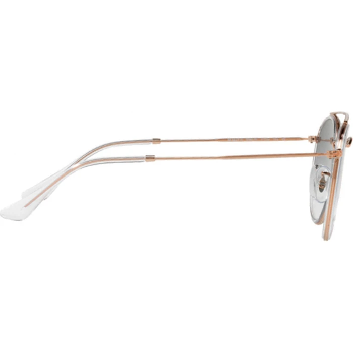 Ray Ban Γυαλιά Ηλίου Round Double Bridge Unisex RB3647N 51mm Χρυσό Μεταλλικό Σκελετό με Μπλε Ντεγκραντέ Φακό
