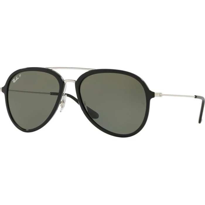 Ray Ban Men's Sunglasses RB4298 601/9A - Black Metal Frame, Green Polarized Lenses (57/17/145)
