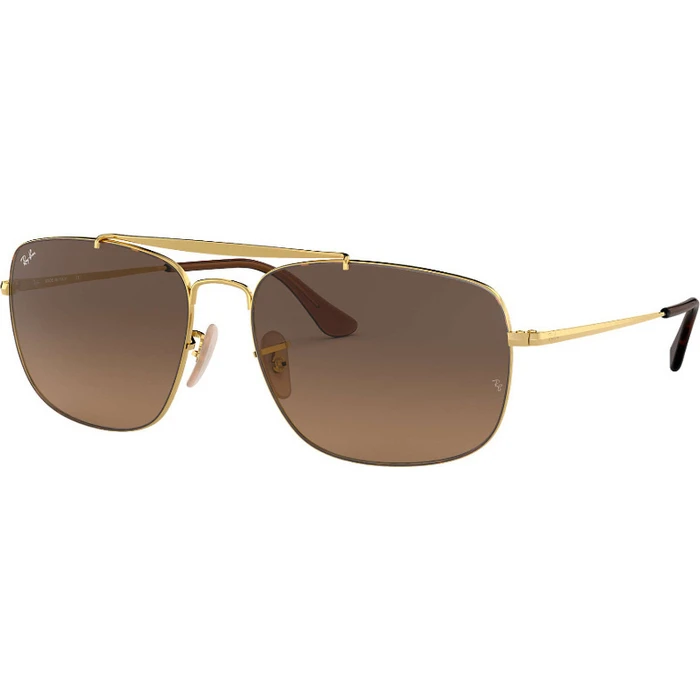 Ray Ban Colonel Men's Sunglasses Brown Tortoiseshell Metal Frame with Brown Gradient Lenses RB3560 910443
