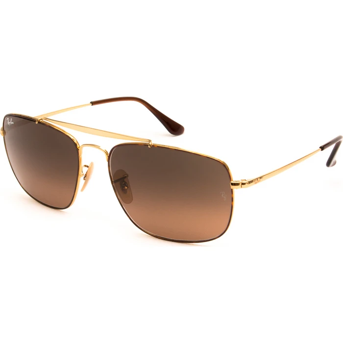 Ray Ban Colonel Men's Sunglasses Brown Tortoiseshell Metal Frame with Brown Gradient Lenses RB3560 910443