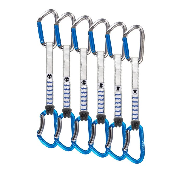 Skylotec Salto Ny Climbing Quickdraws - 6 Pack, 17 cm, Titanium Electric Blue