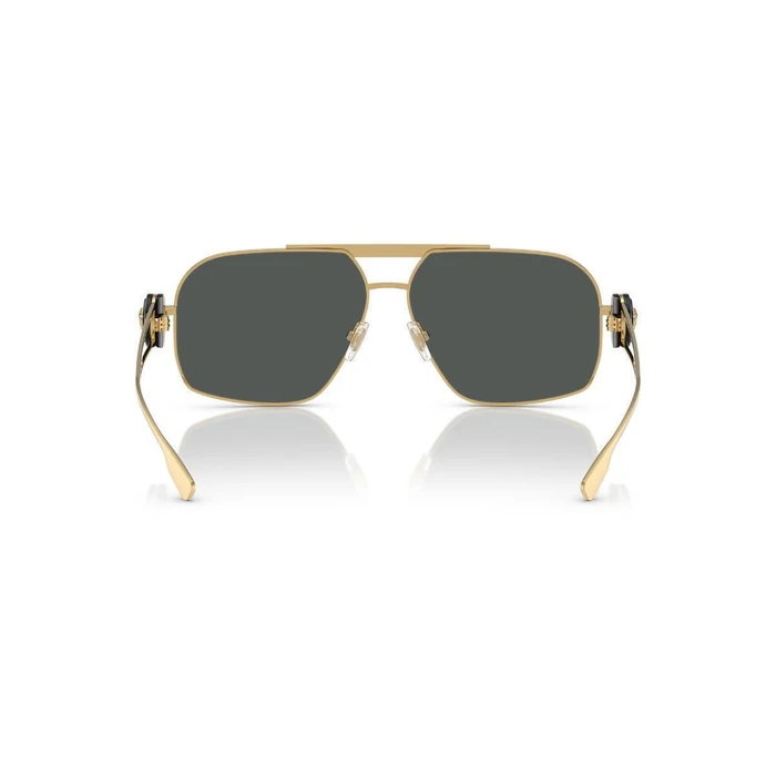 Versace VE2269-100287 Women's Sunglasses — Gold Metal Frame, Grey Lenses, Aviator (60/14/140 mm)