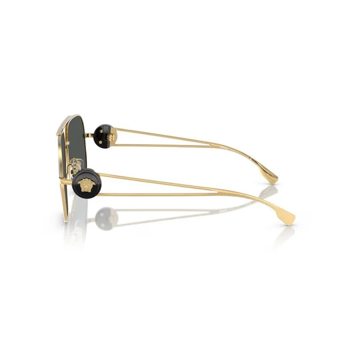 Versace VE2269-100287 Women's Sunglasses — Gold Metal Frame, Grey Lenses, Aviator (60/14/140 mm)