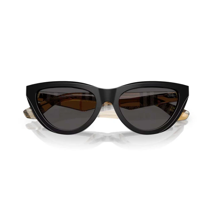 Women's Sunglasses Burberry BE4436U 411287 - Black Acetate Frame, Grey Lens, 55/18/145 mm