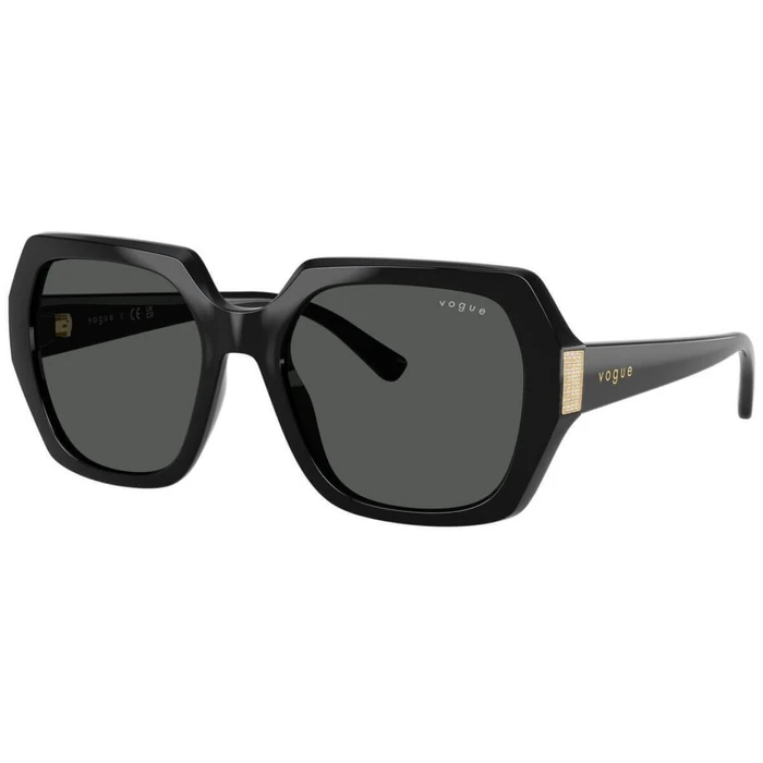 Vogue Women's Sunglasses VO5612SB W44/87 - Black Acetate Frame, Grey Lenses, Size 55/19/140