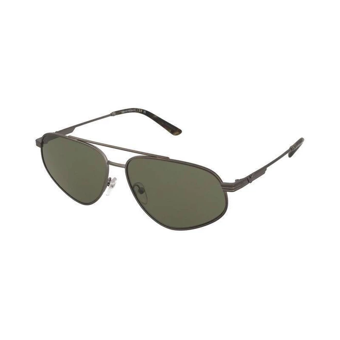 Emporio Armani Men's Sunglasses EA2156-30032A – Grey Metal Frame, Green Lenses (59/14/245 mm)