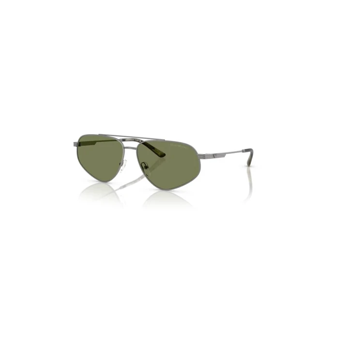 Emporio Armani Men's Sunglasses EA2156-30032A – Grey Metal Frame, Green Lenses (59/14/245 mm)