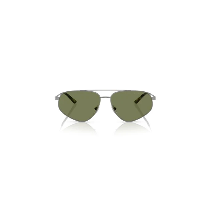 Emporio Armani Men's Sunglasses EA2156-30032A – Grey Metal Frame, Green Lenses (59/14/245 mm)