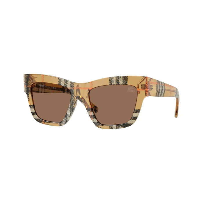 Burberry Γυναικεία Γυαλιά Ηλίου BE4449F414673 - Καφέ Κοκκάλινος Σκελετός, Καφέ Φακός (53/19/140 mm)