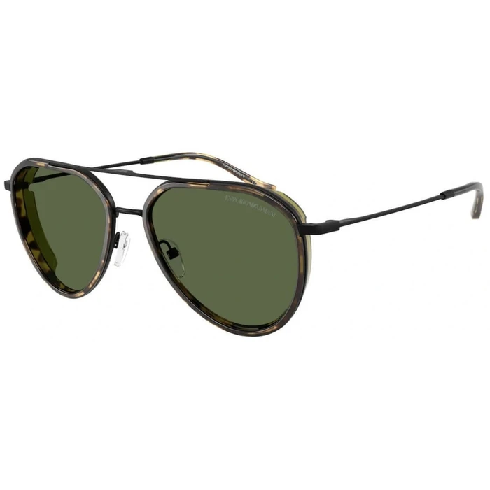 Emporio Armani Ανδρικά Γυαλιά Ηλίου EA2163-300171 Καφέ Ταρταρούγα Μεταλλικό Σκελετό Καφέ Φακό 56/18/145