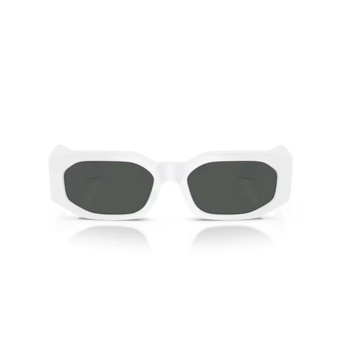 Versace Unisex Sunglasses VE4489U 314/87 – White Acetate Frame, Grey Lens (55/18/145 mm)