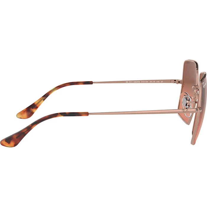 Ray Ban Square Γυναικεία Γυαλιά Ηλίου με Ροζ Χρυσό Μεταλλικό Σκελετό και Κόκκινο Φακό RB1971 9151/AA