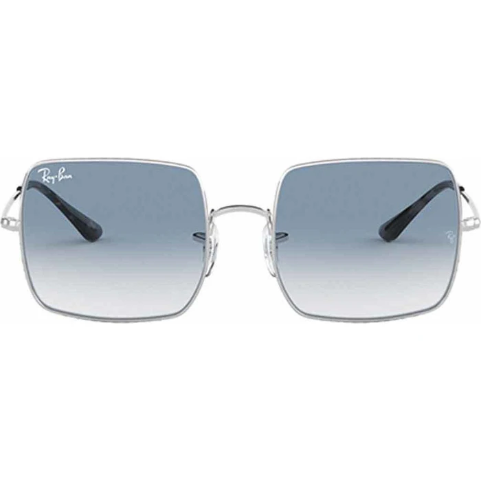 Ray Ban Square Women's Sunglasses Silver Metal Frame Blue Gradient Lens RB1971 9149/3F