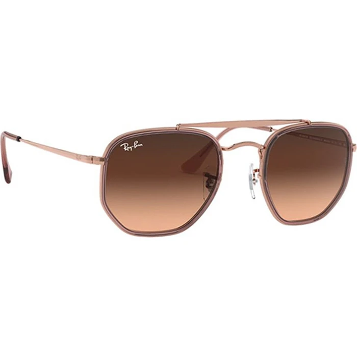 Ray Ban The Marshal II Unisex Γυαλιά Ηλίου με Ροζ Χρυσό Μεταλλικό Σκελετό και Καφέ Φακό RB3648M 9069/A5