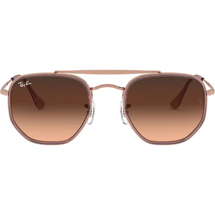 Ray Ban The Marshal II Unisex Γυαλιά Ηλίου με Ροζ Χρυσό Μεταλλικό Σκελετό και Καφέ Φακό RB3648M 9069/A5