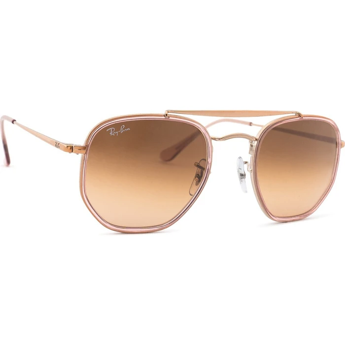 Ray Ban The Marshal II Unisex Γυαλιά Ηλίου με Ροζ Χρυσό Μεταλλικό Σκελετό και Καφέ Φακό RB3648M 9069/A5