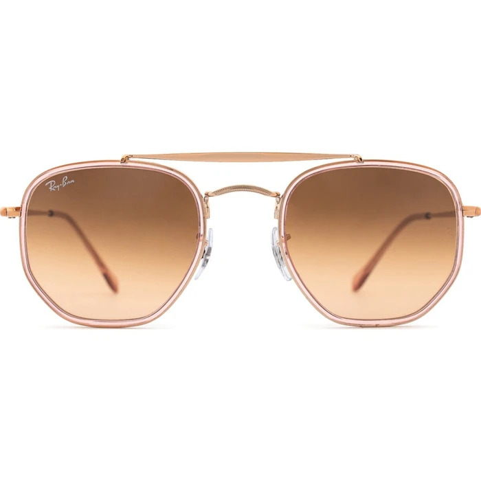 Ray Ban The Marshal II Unisex Γυαλιά Ηλίου με Ροζ Χρυσό Μεταλλικό Σκελετό και Καφέ Φακό RB3648M 9069/A5