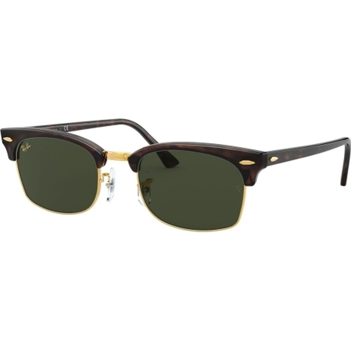 Ray Ban Clubmaster Square Unisex Γυαλιά Ηλίου RB3916 Καφέ Ταρταρούγα Σκελετός Πράσινοι Φακοί G-15 52/21/145