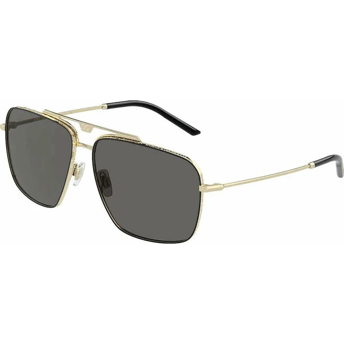 Dolce & Gabbana Ανδρικά Γυαλιά Ηλίου DG2264 02/87 - Χρυσός Μεταλλικός Σκελετός, Μαύροι/Γκρι Φακοί, 61/14/145
