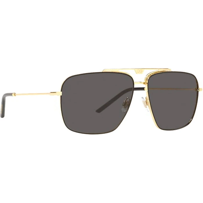 Dolce & Gabbana Ανδρικά Γυαλιά Ηλίου DG2264 02/87 - Χρυσός Μεταλλικός Σκελετός, Μαύροι/Γκρι Φακοί, 61/14/145