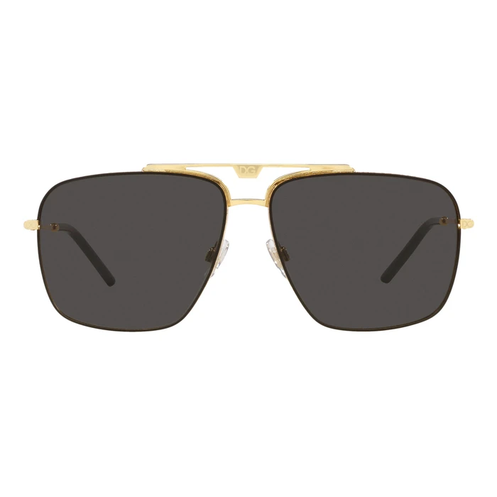 Dolce & Gabbana Ανδρικά Γυαλιά Ηλίου DG2264 02/87 - Χρυσός Μεταλλικός Σκελετός, Μαύροι/Γκρι Φακοί, 61/14/145