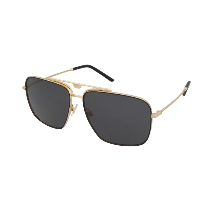 Dolce & Gabbana Ανδρικά Γυαλιά Ηλίου DG2264 02/87 - Χρυσός Μεταλλικός Σκελετός, Μαύροι/Γκρι Φακοί, 61/14/145