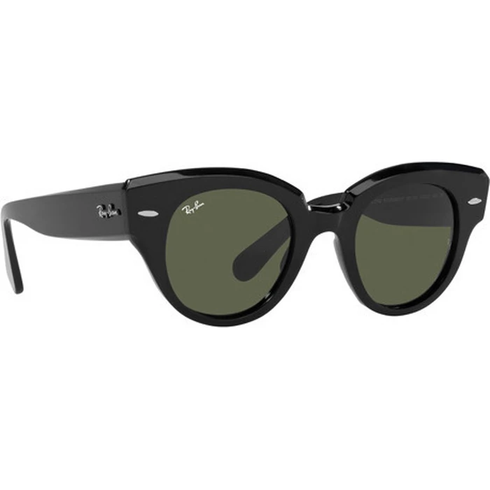 Ray Ban Roundabout Γυναικεία Γυαλιά Ηλίου RB2192 901/31 Μαύρο Κοκκάλινο Σκελετό Πράσινος Φακός G15 47/22/145