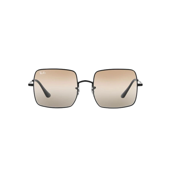 Ray Ban Square Women's Sunglasses RB1971 002/GG - Black Metal Frame, Brown Gradient Lens