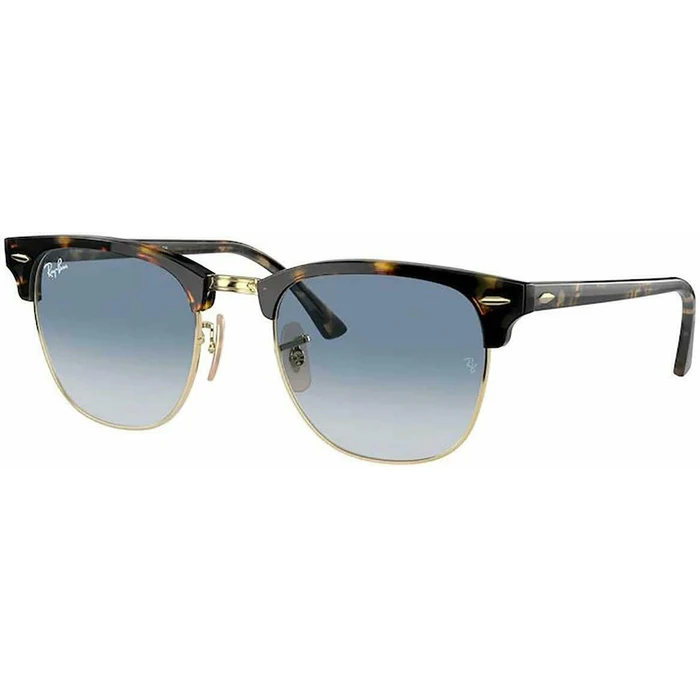 Ray Ban Clubmaster Unisex Γυαλιά Ηλίου RB3016 13353F 51 — Καφέ Ταρταρούγα Σκελετός, Γαλάζιος Ντεγκραντέ Φακός