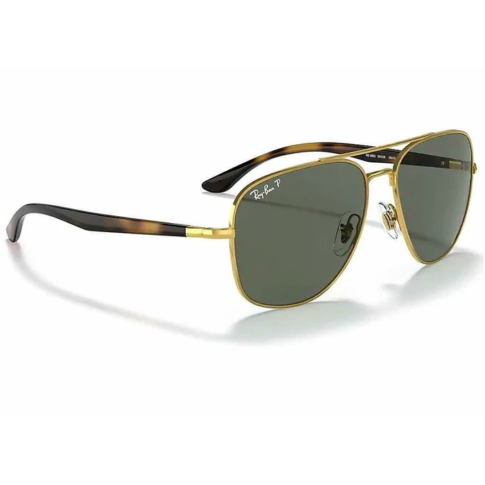 Ray Ban Unisex Γυαλιά Ηλίου RB3683 με Χρυσό Μεταλλικό Σκελετό και Πράσινο Polarized Φακό 56mm