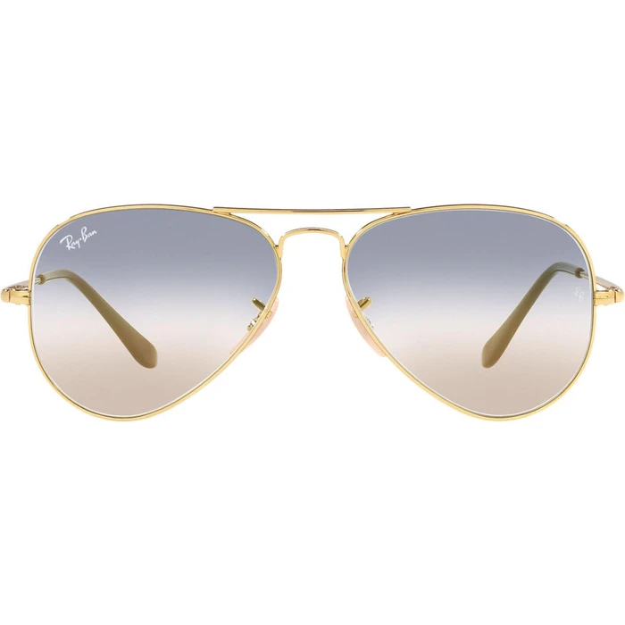 Ray Ban Aviator Metal II Unisex Γυαλιά Ηλίου με Χρυσό Μεταλλικό Σκελετό και Μπλε Ντεγκραντέ Φακό RB3689 001/GD (55/14/140)