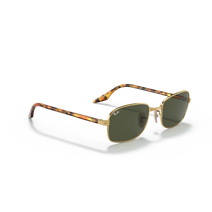 Ray Ban Unisex Sunglasses RB3690 001/31 — Gold Metal Frame, Green Lens, 54mm
