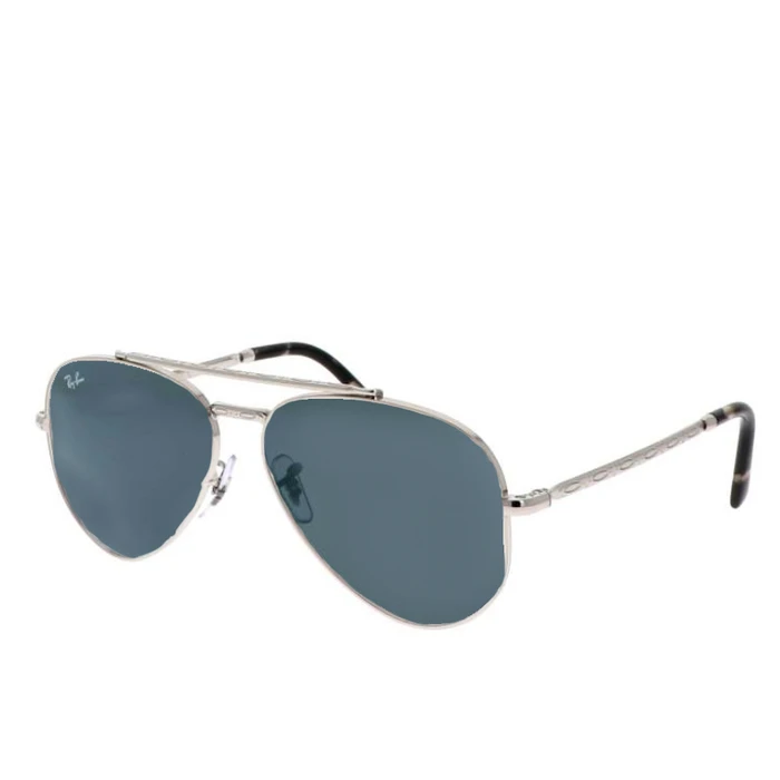 Ray Ban Aviator Unisex Γυαλιά Ηλίου RB3625 Ασημί Μεταλλικό Σκελετό με Μπλε Φακό 62mm