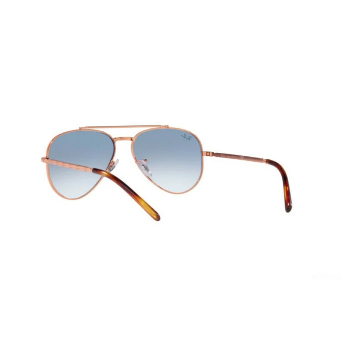 Ray Ban Aviator Unisex Γυαλιά Ηλίου RB3625 9202/3F 62mm Ροζ Χρυσό Μεταλλικό Σκελετό με Γαλάζιο Ντεγκραντέ Φακό