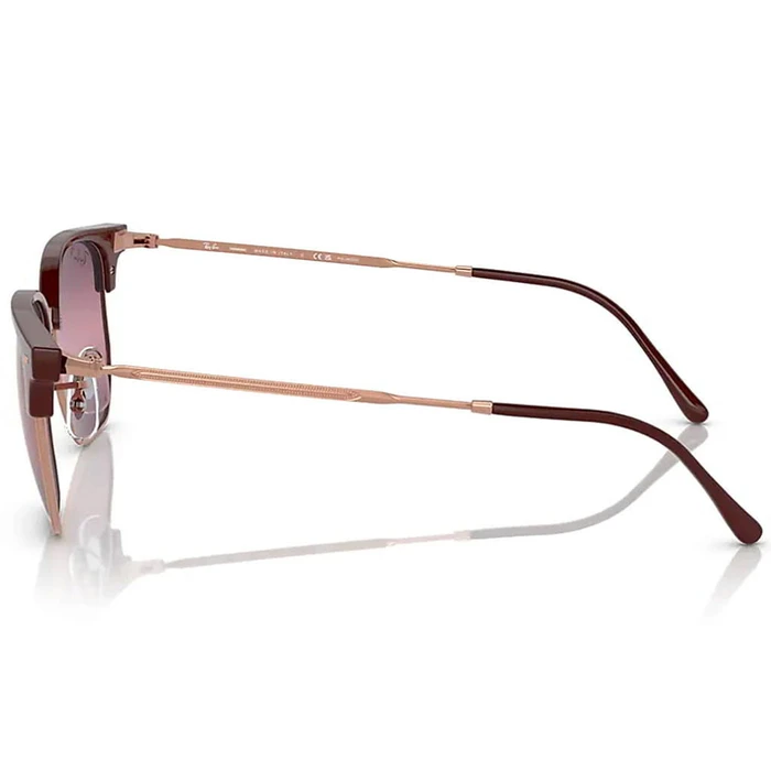 Ray Ban New Clubmaster Unisex Sunglasses RB4416 6654G9 – Burgundy frame, Red/Pink Polarized lenses, Size 53/20/145