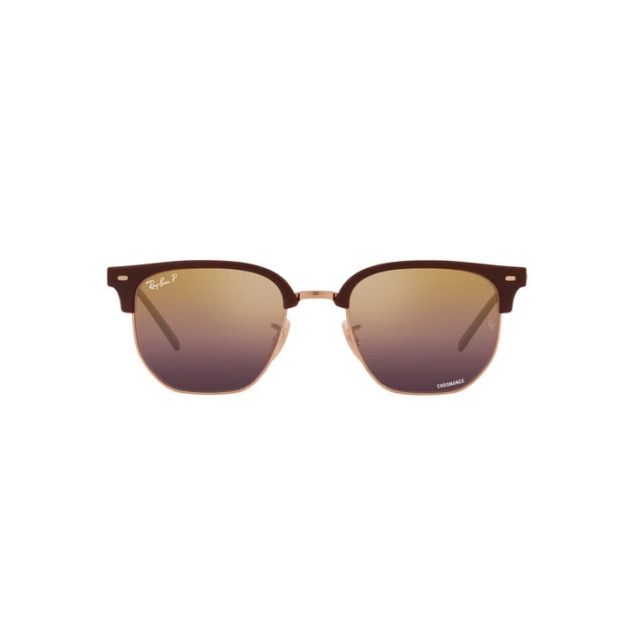 Ray Ban New Clubmaster Unisex Sunglasses RB4416 6654G9 – Burgundy frame, Red/Pink Polarized lenses, Size 53/20/145