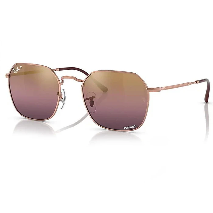 Ray Ban Jim Unisex Γυαλιά Ηλίου με Ροζ Χρυσό Μεταλλικό Σκελετό και Κόκκινο Polarized Καθρέφτη Φακό RB3694 9202/G9