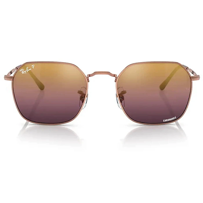 Ray Ban Jim Unisex Γυαλιά Ηλίου με Ροζ Χρυσό Μεταλλικό Σκελετό και Κόκκινο Polarized Καθρέφτη Φακό RB3694 9202/G9