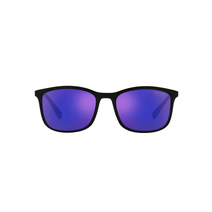 Prada Men's Sunglasses PS01TS 16G05U - Black Acetate Frame, Purple Mirror Lens