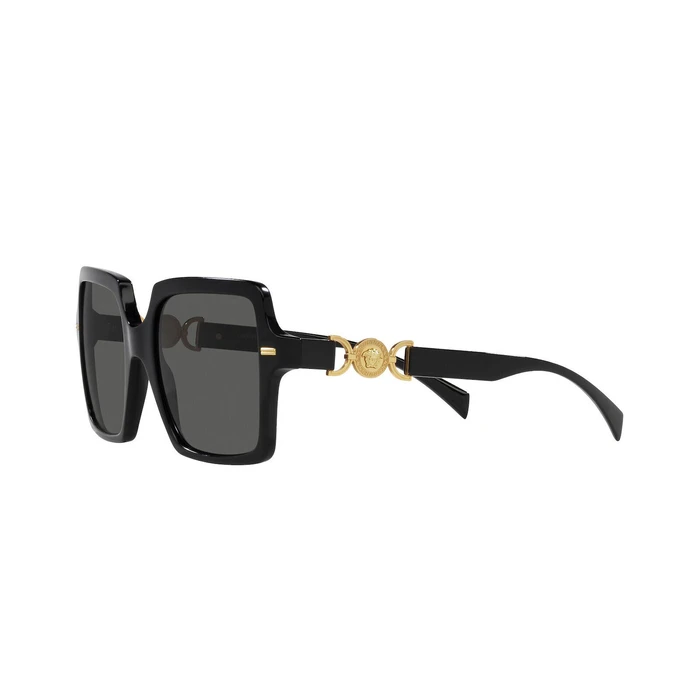 Versace Γυναικεία Γυαλιά Ηλίου VE4441 GB1/87 – Μαύρος Κοκκάλινος Σκελετός, Γκρι Φακοί, 55/18/140