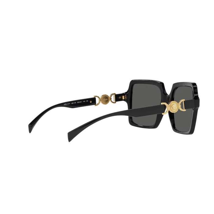 Versace Γυναικεία Γυαλιά Ηλίου VE4441 GB1/87 – Μαύρος Κοκκάλινος Σκελετός, Γκρι Φακοί, 55/18/140