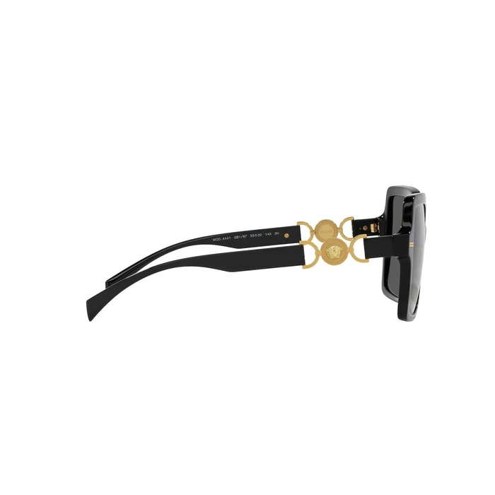 Versace Γυναικεία Γυαλιά Ηλίου VE4441 GB1/87 – Μαύρος Κοκκάλινος Σκελετός, Γκρι Φακοί, 55/18/140