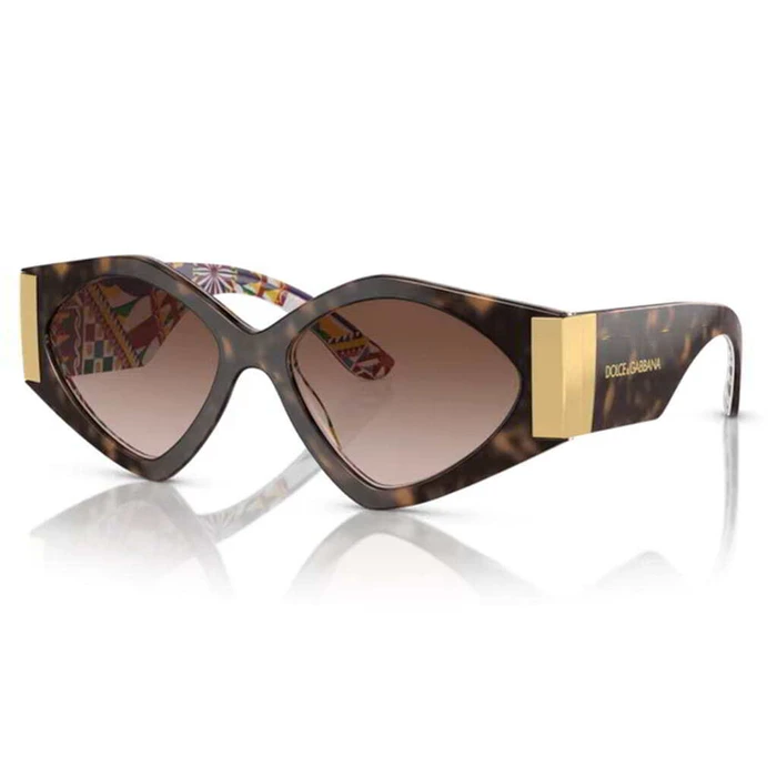 Dolce & Gabbana Women's Sunglasses DG4396-321713 Brown Tortoiseshell Acetate Frame Brown Gradient Lenses 55/17/145