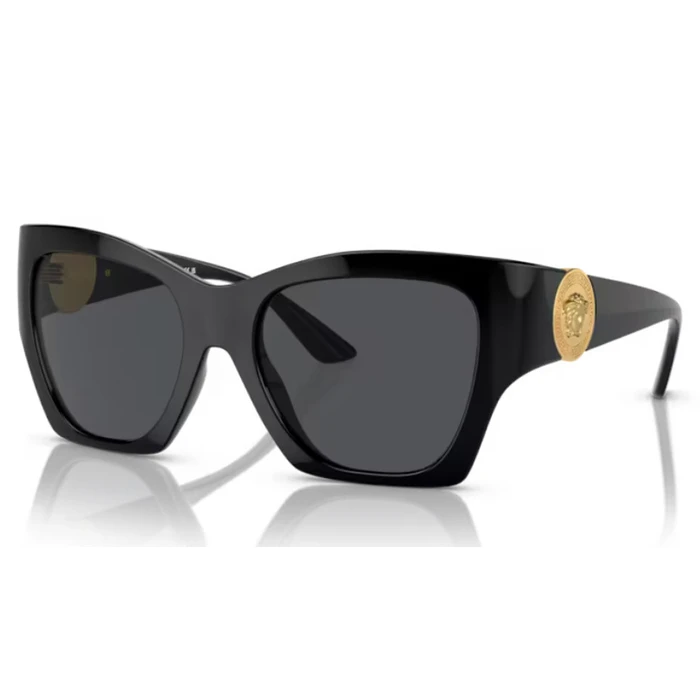 Versace Women's Sunglasses VE4452 GB1/87 – Black Acetate Frame, Grey Lenses (54/19/135 mm)