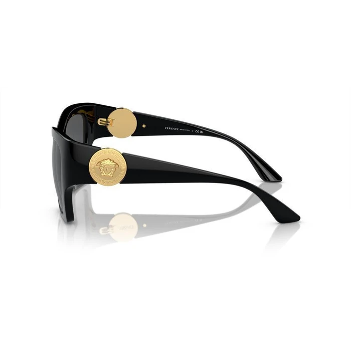 Versace Women's Sunglasses VE4452 GB1/87 – Black Acetate Frame, Grey Lenses (54/19/135 mm)