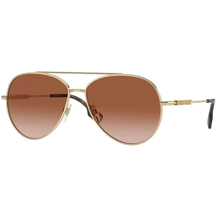 Γυναικεία Γυαλιά Ηλίου Burberry BE3147 0913 - Χρυσός Μεταλλικός Σκελετός, Καφέ Ντεγκραντέ Φακός (58/14/140)