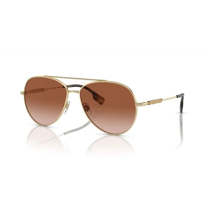 Γυναικεία Γυαλιά Ηλίου Burberry BE3147 0913 - Χρυσός Μεταλλικός Σκελετός, Καφέ Ντεγκραντέ Φακός (58/14/140)