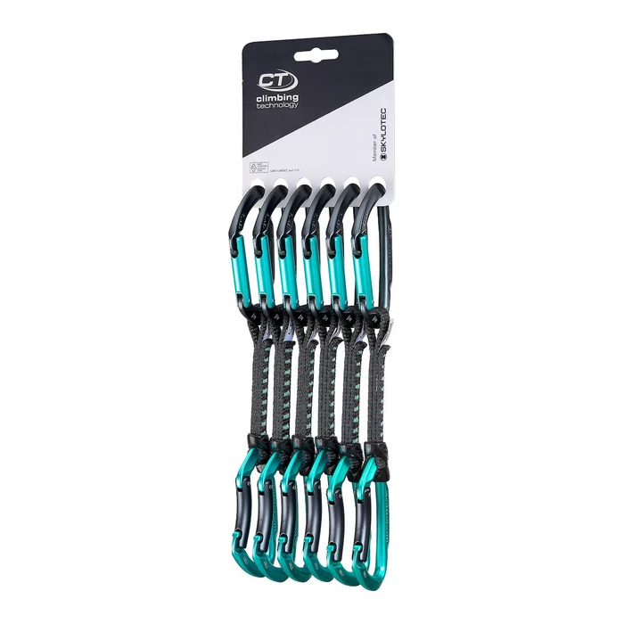 Skylotec Lime Set DY 12 cm - 6‑pack Climbing Quickdraws (Anthracite / Blue Marine)