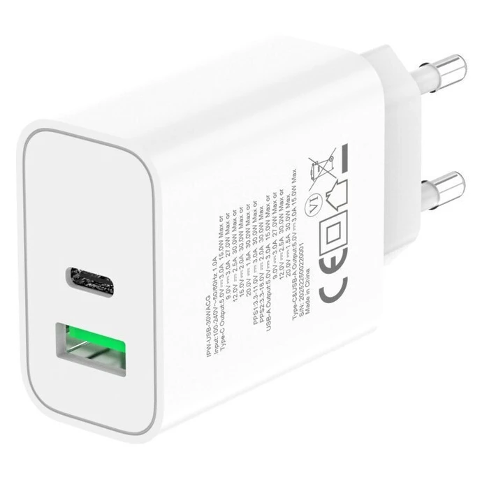 Techly Φορτιστής Τοίχου 30W με USB-A & USB-C (Quick Charge 3.0, Power Delivery) - Λευκός